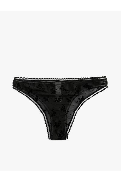 Koton Floral Patterned Tulle Brazilian Panties
