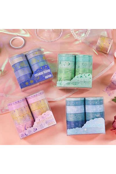Limmy Vintage Washi Tape - Ταινία με μοτίβο 10 τεμαχίων, μασκαρίσματος με γραφή πεταλούδας
