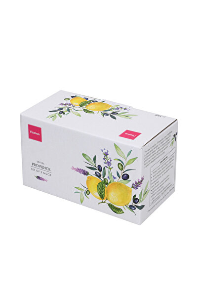 Fissman Set of 2 Mugs Lemon Provence Series 400 ml Porcelain