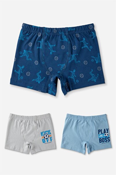 BAYKAR Boy's Cotton Printed Comfortable Cut Lycra Boxer 3 Pack 3360 Colors