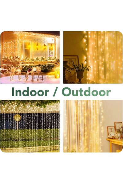 Coverzone 2 X 2 μέτρα 12 κρόσσια 180 Led Light Chain Διακοσμητικός Φωτισμός με Βύσμα Διακόσμηση σπιτιού Στολίδι σαλονιού