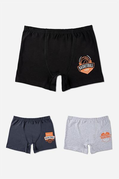 BAYKAR Boy's Cotton Patterned Lycra Boxer 3 Pack 3954 Πολύχρωμο