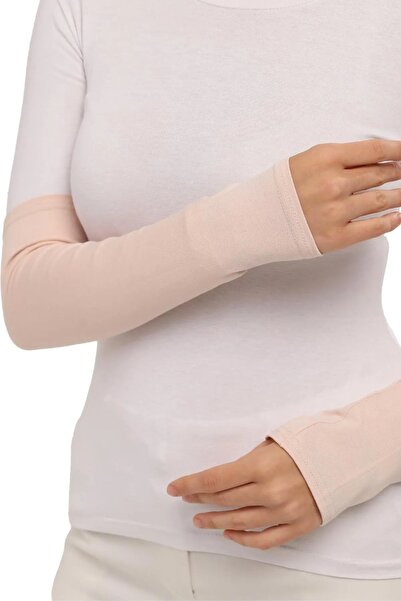 FLORA TEKSTİL Πρακτικό χτενισμένο βαμβακερό μανίκι Hijab - Μανίκι προσευχής, ίσιο KOL24210