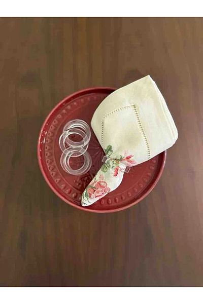 Story Circle Pattern 6-Piece Clear Color 10 mm Thickness Acrylic Napkin Ring Napkin Ring
