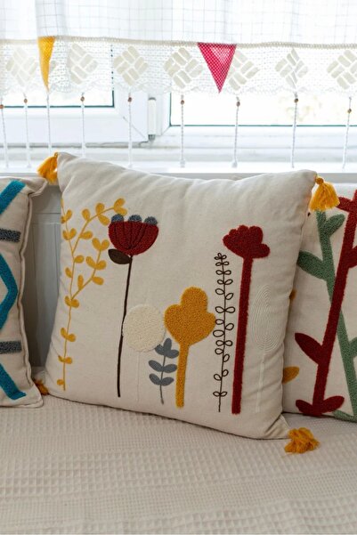 NİVEMESHOME Husa de perna decorativa cu broderie florala Nivemeshome 45x45