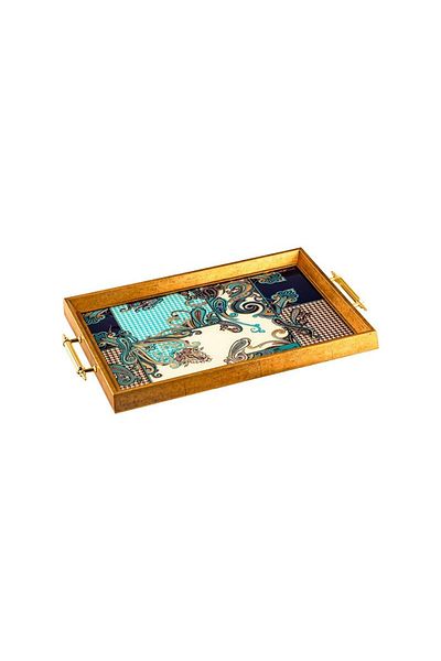 Glore Sartre Cobalt A08-006 31X46Cm Framed Tray - 82555 Akyüzhome