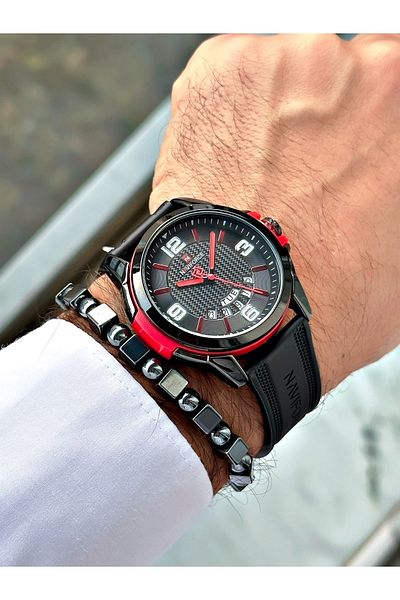 Naviforce Men's Wristwatch and Bracelet with Gift - Calendar