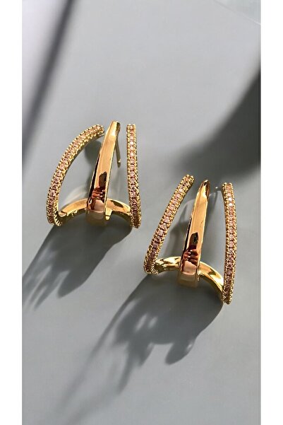 Hoop jewelery Taşlı Çoklu Görünümlü Özel Seri Küpe