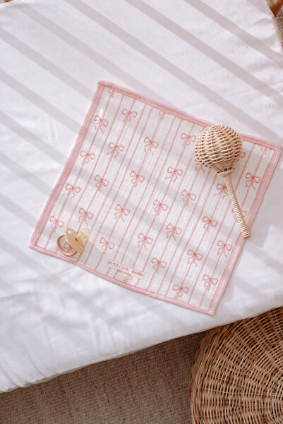 Atelier Babbi 100% Cotton 3-Piece Mouth Cloth Set - Ribbon / Pink