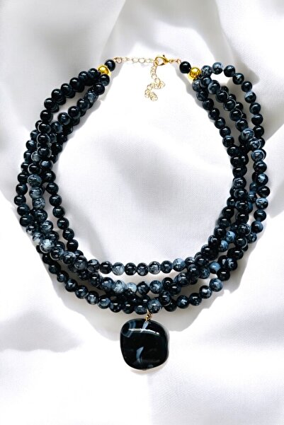 PETEK AKSESUAR ÇOKLU ALAÇATI BONCUK AKRİLİK KOLYE