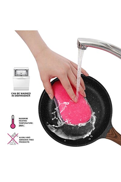 Fissman Frying Pan 20cm, Non-Stick Marble Coating Aluminum Fry Pan, Induction Bottom Bakelite Handle