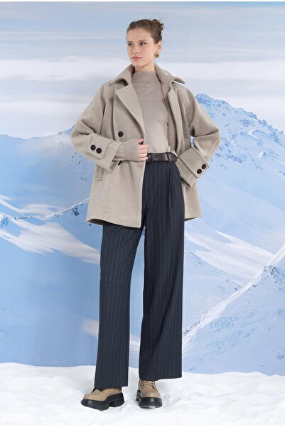 HEQA Kısa Kruvaze Kaban Vizon