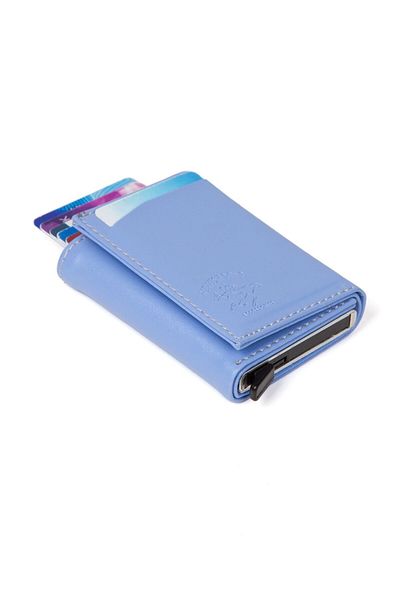 Newish Portofel din piele pentru femei, cu mecanism de aluminiu, suport pentru carduri, compartiment pentru bani de hârtie (7,5 x 10 cm)