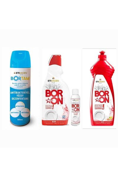 Boron 650 ml Antiviral Bortam Disinfectant - Gel Dishwasher Detergent (41Wash) Hand Washed