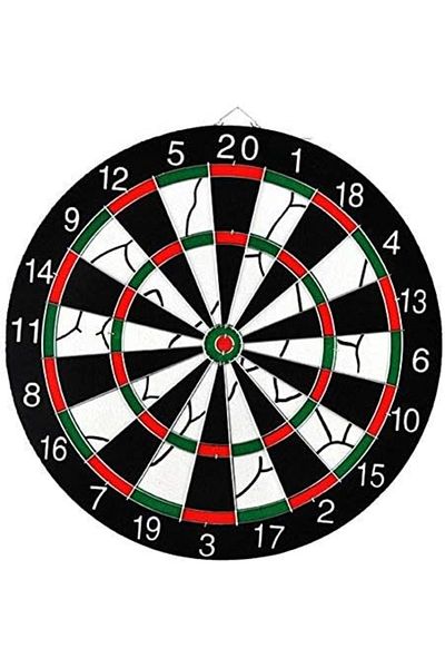 SUP Flocked Dartboard With 6 Darts - 12Inch