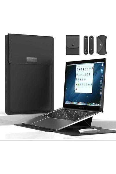 TEKNETSTORE حقيبة حمل جلدية متوافقة مع Huawei Matebook D14 مع حامل مغناطيسي