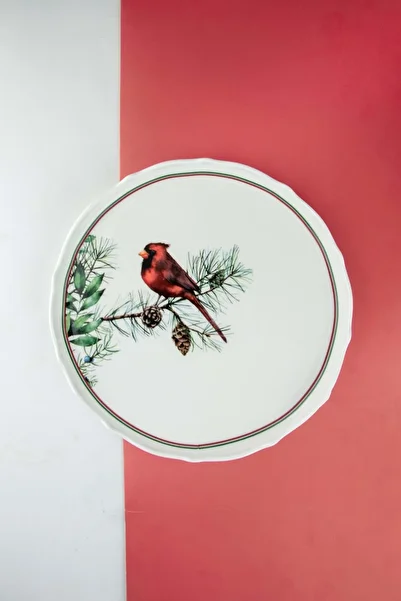 Bursa Porselen Dekor Cardinal Large Porcelain Serving Plate