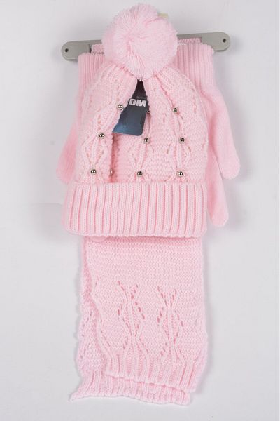 mercantoptan 8-12 Years Old 3-Piece Children's Scarf Beret Gloves Set
