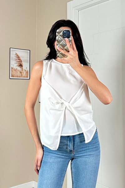 Serica Moda Блуза без ръкави с вратовръзка