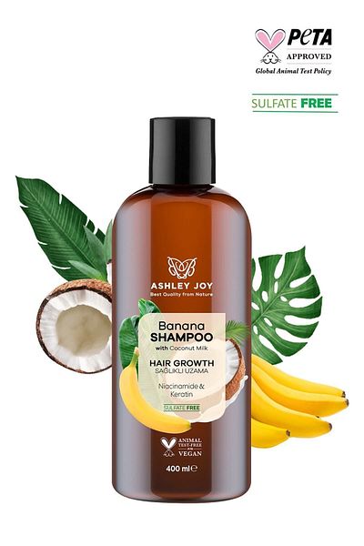 ASHLEY JOY Salt-Free Banana Shampoo That Helps Fast Growth 400 ml
