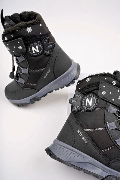 Mind Black Αντιολισθητικές Thermo Insole για κορίτσια με ραμμένες μπότες με φερμουάρ