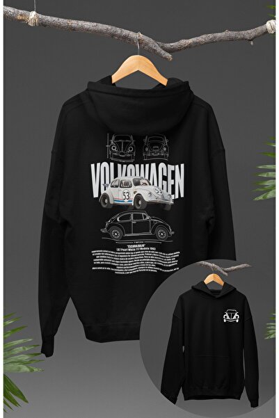 Fuddy Moda Vosvos Štampano Unisex Oversize kroj Sa kapuljačom Dukserica - Aut...
