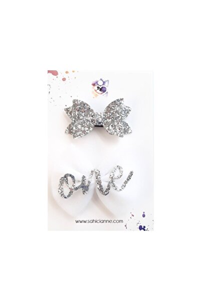 Sahici Anne One 1yaş Saçsız Bebek Toka Seti , 7cm- Beyaz Gümüş