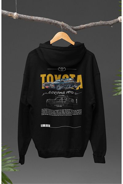 Fuddy Moda Corona 1970 Back Printed Unisex Hooded Sweatshirt - Car Themed Hoodie
