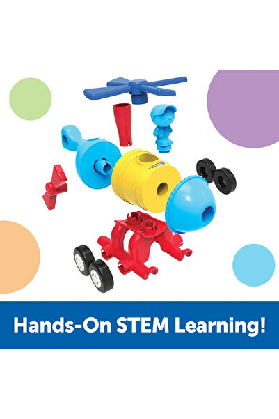 Learning Resources 1-2-3 Build It! Rocket-Train-Helicopter-LER2859