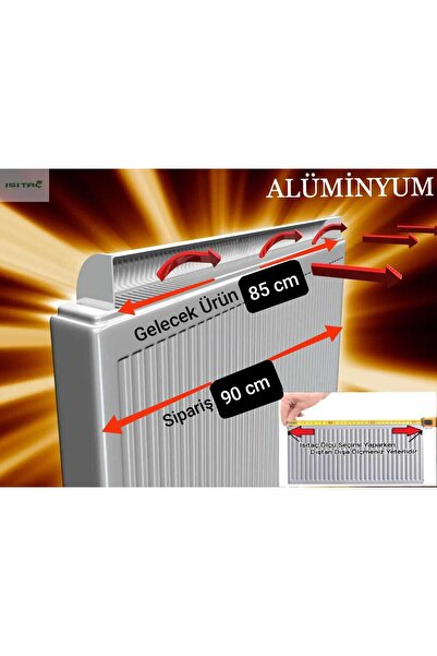 ISITAÇ 90 Cm Petek Üstü Alüminyum Isı Yönlendirici Isıya Dayanıklı Alüminyumd...