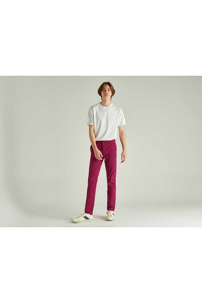 United Colors of Benetton Ανδρικό παντελόνι Chino με λεπτή εφαρμογή Plum