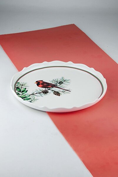 Bursa Porselen Dekor Cardinal Large Porcelain Serving Plate