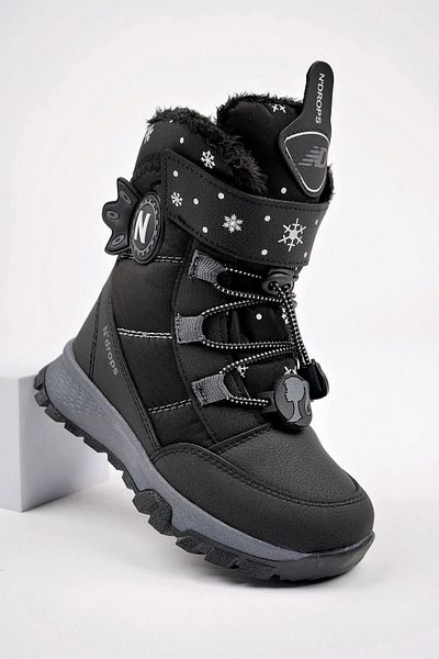 Mind Black Αντιολισθητικές Thermo Insole για κορίτσια με ραμμένες μπότες με φερμουάρ