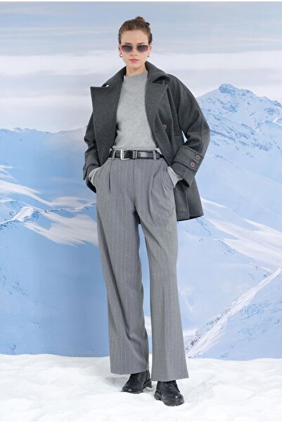 HEQA Kısa Kruvaze Kaban Antrasit