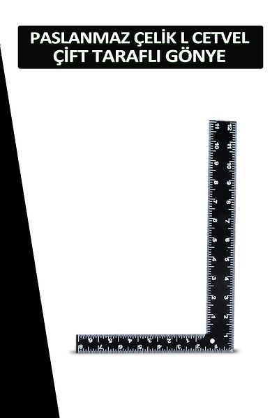 Dopar Stainless Steel L Ruler Metal Double Sided Miter 20*30 CM
