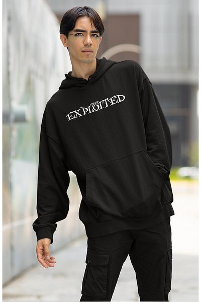 Fuddy Moda Unisex The Exploited Punk - Φούτερ με κουκούλα με στάμπα στην πλάτη, φούτερ με κουκούλα με στάμπα ροκ μπάντας