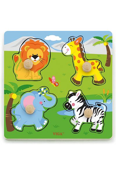 Viga Big Woodee Puzzle - Wild Animals