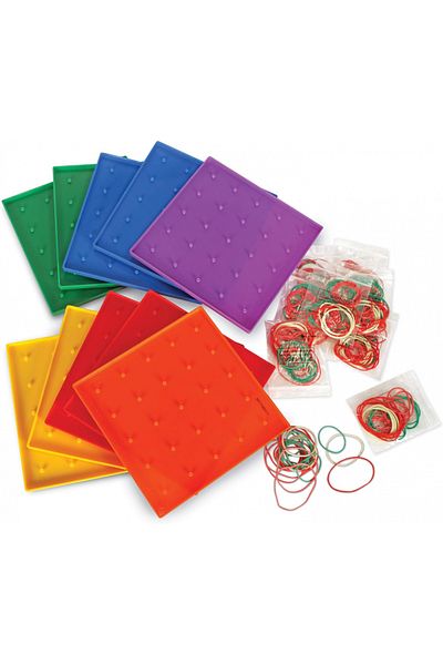 Learning Resources 5 X 5 Pin Geoboards, Set of 10-LER0153
