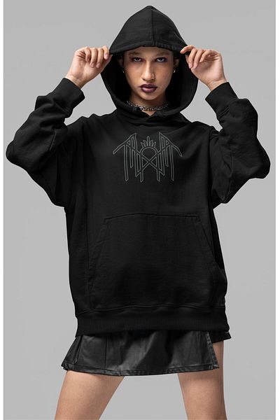 Fuddy Moda Unisex Sleep Token - Hanorac supradimensionat cu glugă cu imprimeu pe spate, hanorac cu imprimeu Rock Band