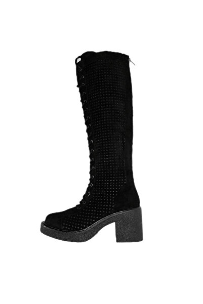 MaisonStanbul Thick Heeled Genuine Suede Boots