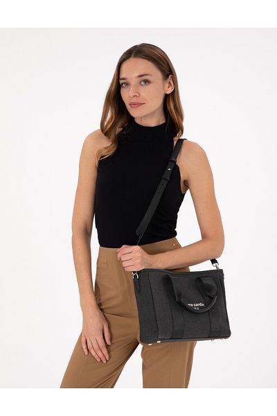 Pierre Cardin Black Canvas Bag 50304203-Vr046