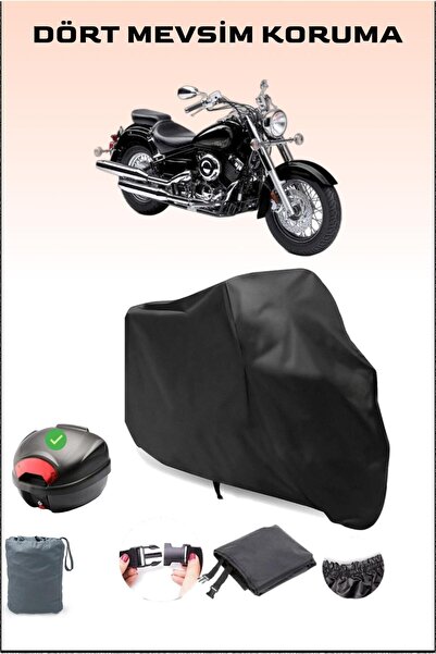 Breen أسود لـ Yamaha Xvs 650 A حقيبة خلفية متوافقة مع القماش المشمع للدراجات ...