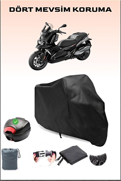 Breen Black Bmw C 400 X Rear Bag Compatible Motorcycle Tarpaulin Waterproof D...