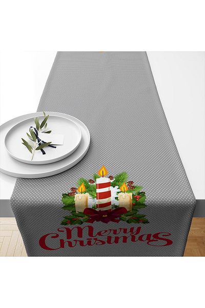 LUX VIE Premium Fabric Christmas Runner - 40*140 Cm, Designed Tablecloth