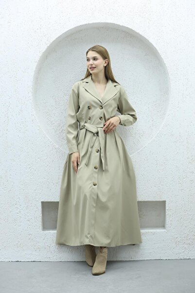 QUBERZ Beige Bondit Skirt Suit