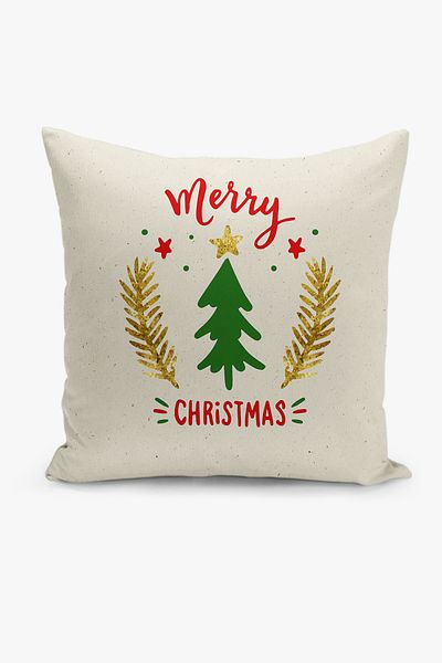 Filamente New Year Christmas Pattern Double Sided Digital Printed Throw Pillow Cover
