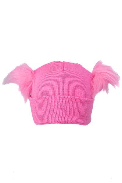 Ottoland Girls - Stretchy and Comfortable Winter Beanie with Double Pompom Cotton Fold