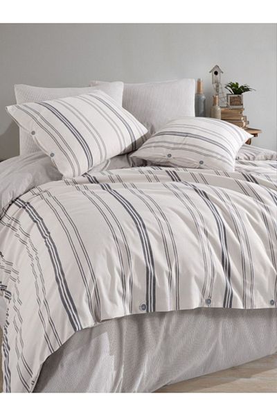Uğur Home Ev Tekstili Σετ Παπλωματοθήκη Natural 200x220cm με 4 Μαξιλάρια