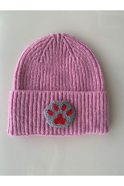 byebruketenci Luxury Pink Wool Kids-Youth Beret - Punch Detailed