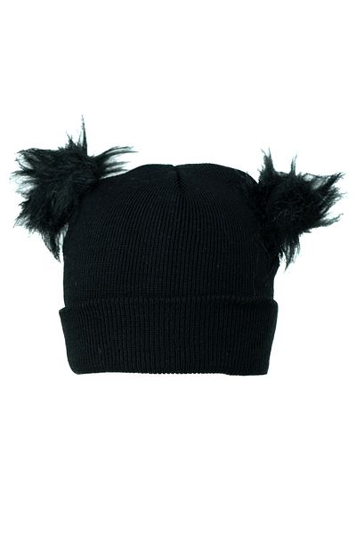 Ottoland Girls - Stretchy and Comfortable Winter Beanie with Double Pompom Cotton Fold